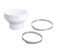 Ducting Reducer, 150mm to 100mm/6 to 4 inch Extractor Fan Reducer, Duct Pipe Reduction Connector mit 2 Stainless Hose Clips(91-114mm,141-165mm) Joint Duct Pipe Connector Adaptor