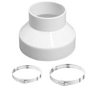 Ducting Reducer, 150mm to 100mm/6 to 4 inch Extractor Fan Reducer, Duct Pipe Reduction Connector mit Stainless Hose Clips(91-114mm,141-165mm) Joint Duct Pipe Connector Adaptor