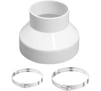 Ducting Reducer, 150mm to 100mm/6 to 4 inch Extractor Fan Reducer, Duct Pipe Reduction Connector mit Stainless Hose Clips(91-114mm,141-165mm) Joint Duct Pipe Connector Adaptor