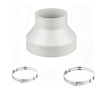 Ducting Reducer 150mm to 100mm (6” to 4”) with Stainless Steel Clamps