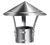 Ducting Ventilation Chimney Pot, Stove Pipe Topper for 80-250mm Ducting Pipe, Outdoor Air Vent Cowl Cap, Roof Rain Cowl, 304 Stainless Steel Protector Cap(90mm)