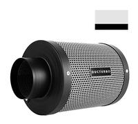DUCTURBO Activated Carbon Filter 100 mm x 300 mm Long, 45 mm Thick Charcoal Bed, Air Flow Up to 340 M³/H to Avoid Odors, VOCs, Chemical Odour for Grow Tents, Homes, Commercial