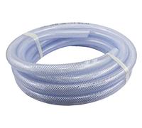 Duda Energy HPpvc100-025ft 25' x 1" ID High Pressure Braided Clear Flexible PVC Tubing Heavy Duty UV Chemical Resistant Vinyl Hose Water Oil