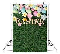 Dudaacvt 6x9ft Happy Easter Photography Backdrops Green Grass Photo Background Colorful Eggs Children Kids Adult Portraits Photo Studio Seamless D0450609