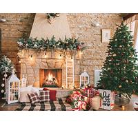 Dudaacvt 7x5ft Christmas Fireplace Theme Backdrop for Photography Christmas Photography Backdrop Merry Xmas Sock Gift Decorations Family Party Party Supplies Banner Booth Props D470