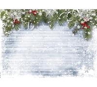 Dudaacvt 7x5ft Christmas Photography Backdrops Wooden Wall White Snow Backdrop Christmas Decoration Backdrops D219