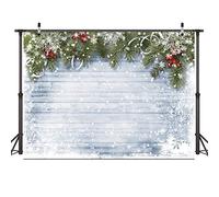 Dudaacvt 7x5ft Christmas Photography Backdrops Wooden Wall White Snow Backdrop Christmas Decoration Backdrops D219