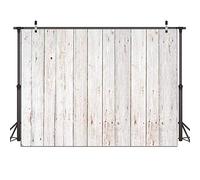Dudaacvt 7x5FT Vintage Wood Backdrop Retro Rustic White and Gray Wooden Floor Background for Photography Kids Adult Photo Booth Video Shoot Vinyl Studio Props 151