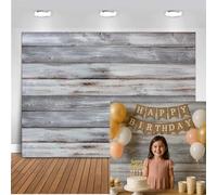 Dudaacvt 7x5ft Vinyl Grey Wood Backdrop Photographers Retro Wood Wall Background Cloth Baby Shower Background Photo Studio Prop D400