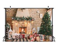 Dudaacvt 8x6ft Christmas Fireplace Theme Backdrop for Photography Christmas Photography Backdrop Merry Xmas Sock Gift Decorations Family Party Party Su pplies Banner Booth Props D470