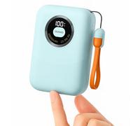DUDAO K21 Pro Portable Power Bank - 20,000mAh, 22.5W PD+QC Fast Charging, Dual Port, Built-In USB-C Cable, Compact & Portable, Compatible with iPhone 15/16 Series, Samsung, and More (Baby Blue)