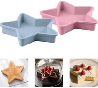 Dudaqing 2 Pcs Star Shaped Cake Pans, 10 Inch Silicone Cake Molds, Silicone Baking Mold, Flexible Nonstick Baking Pans for Cakes