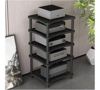 DUddTTW Audio Rack 2/3/4/5 Tier Stereo Rack Audio Equipment Rack Open Audio Rack Cabinet AV Cabinet Durable Audio-Video Shelving HiFi Rack(Nero,5 Tier)