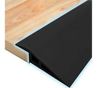 DUddTTW Floor Transition PVC Threshold Strip Flexible Flat Divider Strip T-Shaped Floor Gap StripsLess Than 20mm Threshold Transition Strip(Nero,1m/3.3ft)