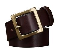 DUddTTW Handmade Belt 4.5mm Thicken Belts Full Grain Real Solid Cowhide Men's Belts Golden Square Buckle Mens Belts Retro Belt Men
