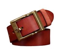 DUddTTW Retro Belt Cowhide Men's Belts Full Grain Leather Strap Belt Mens 1.5in Width Belts Solid Brass Square Buckle Belt Men