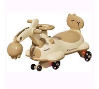 DUddTTW Swing Car Wiggle Car Silent Wiggle Scooter Excavator Balance Bike Ride On Push Car Children's Wiggle Car w/Movable digging Arm(Brown,With digging arm)