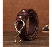 DUddTTW Unique Belt Hook Cowhide Men's Belts Antique Copper Pin Buckle Mens Belts Trim To Fit Belts For Dress And Casual Belt Men