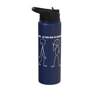 Dude... Get Your Head On Straight! Stainless Steel Insulated Water Bottle