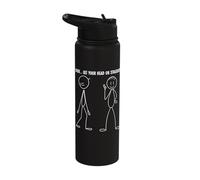 Dude... Get Your Head On Straight! Stainless Steel Insulated Water Bottle