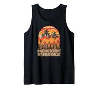 Dude Home is Where My Board Chills Surfing Sunset Tank Top