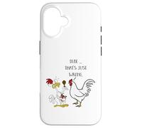 Dude That's Just Wrong! Funny Chicken Eating Fried Fast Food Case for iPhone 16
