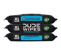 Dude Wipes Flushable Wet Wipes Dispenser (3 Packs 48 Wipes), Unscented Wet Wipes with Vitamin-E & Aloe for at-Home Use, Septic and Sewer Safe