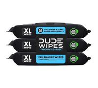 Dude Wipes Flushable Wet Wipes Dispenser (3 Packs 48 Wipes), Unscented Wet Wipes with Vitamin-E & Aloe for at-Home Use, Septic and Sewer Safe