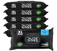 DUDE Wipes - Flushable Wipes - 6 Pack, 288 Wipes - Unscented Extra-Large Adult Wet Wipes - Vitamin-E & Aloe - Septic and Sewer Safe