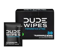 Dude Wipes - Flushable Wipes, with Aloe Vera, Singles for Travel (30 Each) by Dude Products