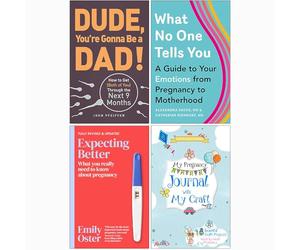 Dude You're Gonna be a Dad, What No One Tells You, Expecting Better, My Pregnancy Journal with My Craft 4 Books Collection Set