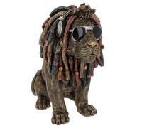 Shudehill Giftware Dudes Rasta Lion Themed Dreadlocks Fun Statue Home Ornament - Unique Gift Idea For Him 34.5x36cm