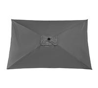 DUDNJC 6.5x10ft Rectangular Umbrella Canopy Replacement 6 Ribs, Fade Resistant Replacement Umbrella Canopy, Patio Umbrella Market Table Outdoor Deck Parasol Cover Lawn Pool(Canopy Dark Gray)