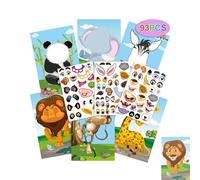 DUDOK Sticker Book with Funny Faces,Reusable Toddler Sticker Book | Learning Toys Animal Stickers - Princess Cartoon Stickers,