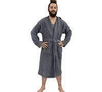Dudra Luxury Men Women’s Hooded Bathrobe - 100% Egyptian Cotton Dressing Gown - Terry Towelling Bathrobe - Towel Robe for Holiday, Spa & Hotel (Charcoal, L-XL)