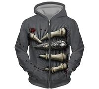 DUDSOG Men's Angel Skull 3D Printed Hoodies Fashion Hooded Sweatshirt Full Zip Hoodie Casual Jacket