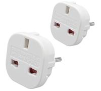 Dudu Dona EU Travel Plug Adapter | UK 3 PIN to European 2 PIN Plug Converter Type C, E, F for Spain, France, Italy, Portugal, Germany, Greece, Sweden, Norway, Poland, Denmark, Finland (Pack of 2)