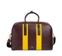DUDU Leather Travel Duffle Bag Large, Holdall Weekender Overnight Bag with Doubl