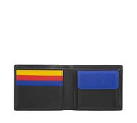 DUDU Leather Wallets for Men, RFID Protected Slim Purse Coloured with Coin Pocket and Cards Slots Black