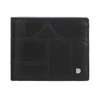 DUDU Men's RFID Wallet Embossed Leather Classic with Coin Pocket - Elegant, Compact, with Slots for Cards and Banknotes Black_Pastel Blue