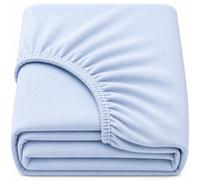 Dudu N Girlie Baby Cot Sheet 60 x 120 cm - Breathable Jersey Cotton Fitted Bedding, Blue