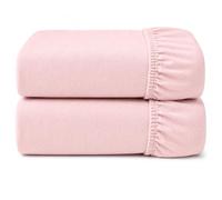 Dudu N Girlie Bedside Crib Sheets 85x51cm - Pink, 2 Pack, Soft Jersey Cotton Fitted Bedding for Co Sleeper & Baby Cribs