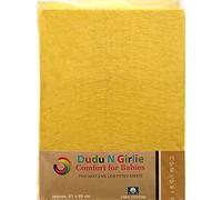 Dudu N Girlie Chicco Next to Me Crib Sheets Fitted 51 x 85 | Nexttome Crib Sheets | Hypoallergenic Toddler Bed Sheet Breathable Easy Care | Junior Bed sheets (Pack of 2, Yellow)