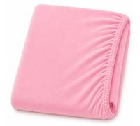 Dudu N Girlie Compact Cot Fitted Sheet 100x50cm - Pink, Elasticated Jersey Cotton Bedding for Babies & Toddlers