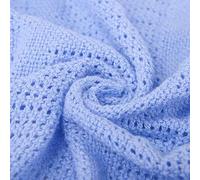 DUDU N GIRLIE Cot Bed Cellular Blanket - Extra Soft Baby Blanket -100% Soft Breathable Cotton All Season Blanket - Travel Cot Blanket (100 x 150 cm) Blue.
