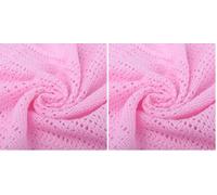 DUDU N GIRLIE Cot Bed Cellular Blanket - Extra Soft Baby Blanket -100% Soft Breathable Cotton All Season Blanket - Travel Cot Blanket (100 x 150 cm) Pink. (Pack of 2)