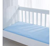 Dudu N Girlie Cot Bed Cotton Fitted Sheets | 120x60 cot mattress fitted sheet | Jersey Soft Besheet Hypoallergenic Elasticated Breathable Fitted Cot Sheets (Pack of 2, Blue)