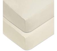 Dudu N Girlie Cot Bed Cotton Fitted Sheets | 120x60 cot mattress fitted sheet | Jersey Soft Besheet Hypoallergenic Elasticated Breathable Fitted Cot Sheets (Pack of 2, Cream)
