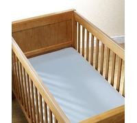Dudu N Girlie Cot Bed Cotton Fitted Sheets | Cot sheets 140 x 70 Fitted Cotton | Jersey Soft Besheet Hypoallergenic Fully Elasticated Skirt Breathable (Pack of 2, Star Grey)