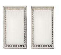 Dudu N Girlie Cot Bed Cotton Fitted Sheets | Cot sheets 140 x 70 Fitted Cotton | Jersey Soft Besheet Hypoallergenic Fully Elasticated Skirt Breathable (Pack of 2, Cream)